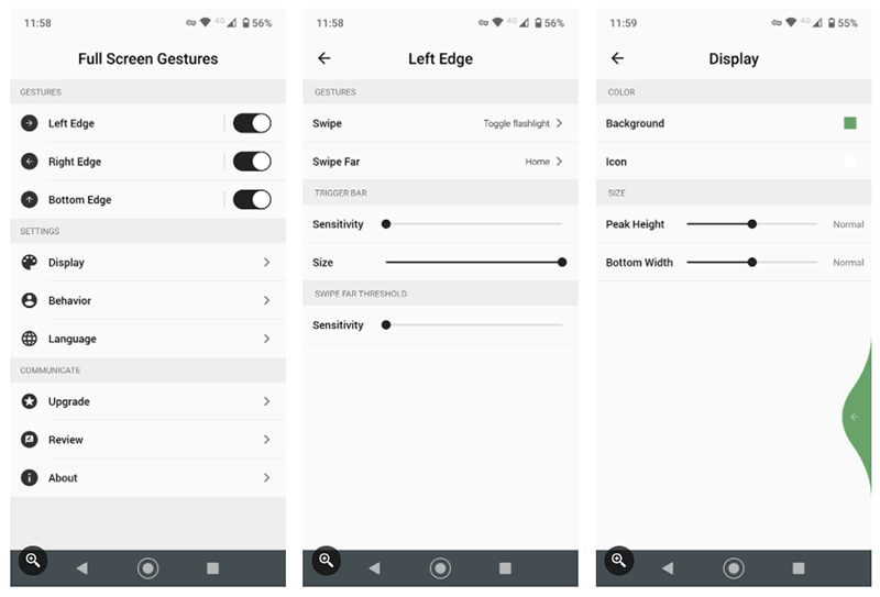 Full Screen Gestures