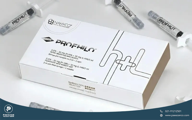 عکس جعبه پروفایلو کنار سرنگ profhilo